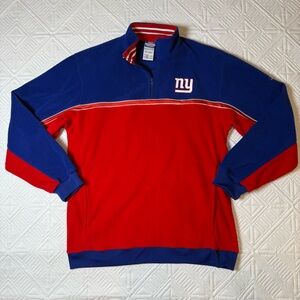 Reebok Vintage NFL New York Giants Quarter Zip Fleece Sweatshirt Size XL